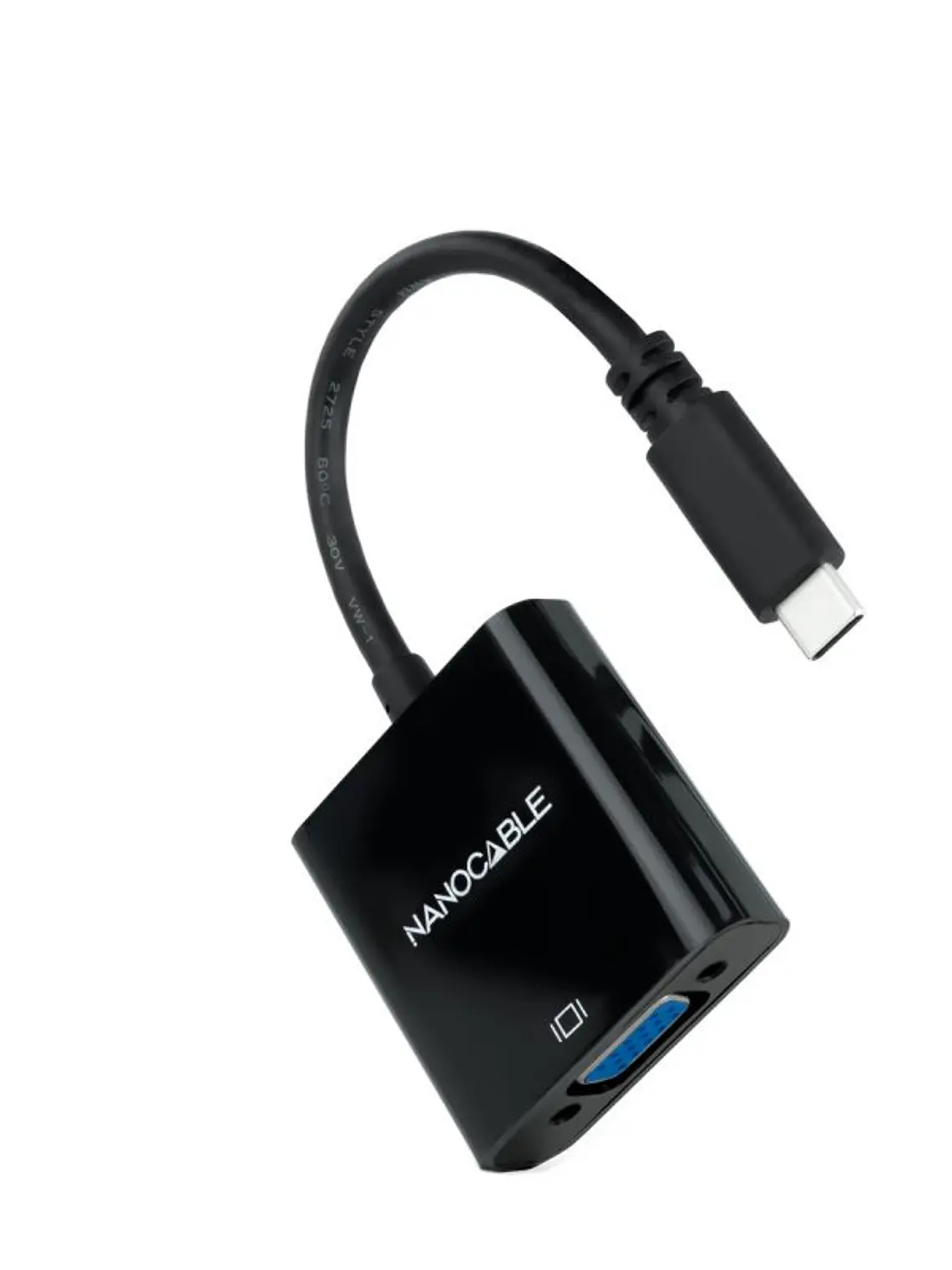 Nanocable Conversor USB-C/M a VGA/H Negro 10cm 3