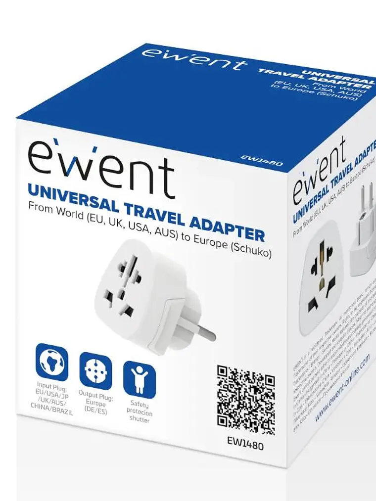 EWENT Adaptador de viaje universal 2