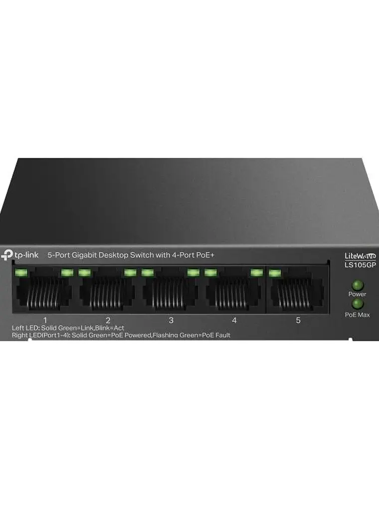 TP-Link LS105GP Switch 4xGb PoE+ 1xGb 65w 4