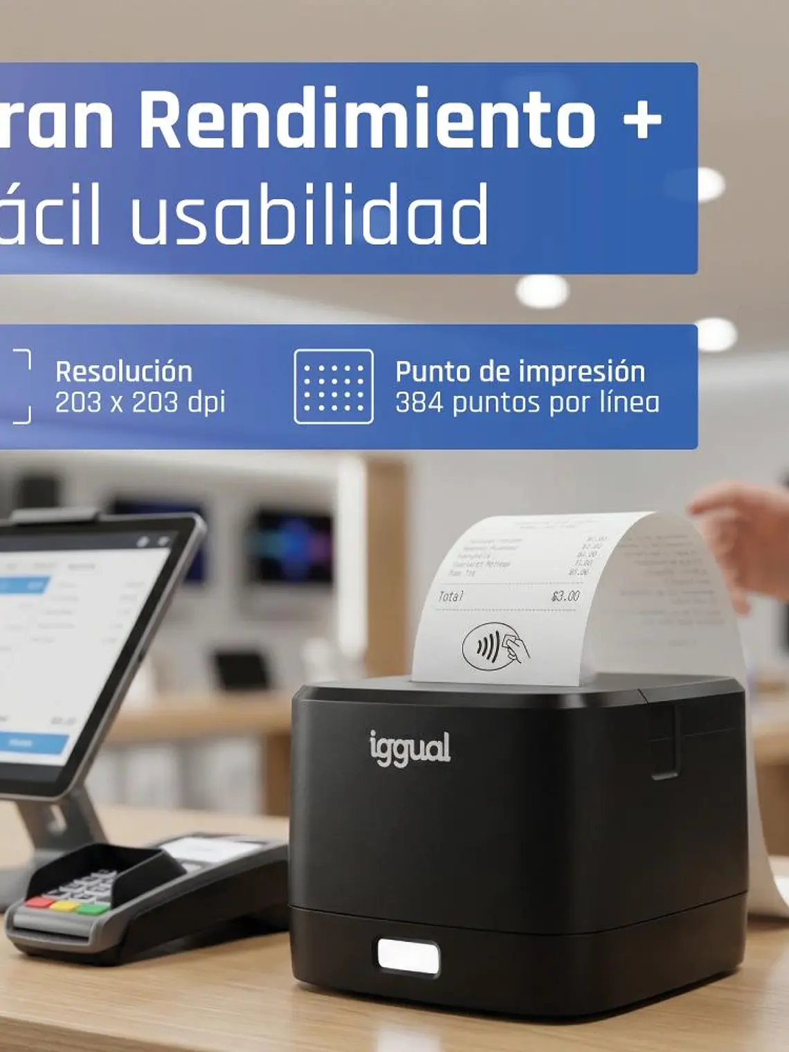iggual Impresora térmica tickets TP EASY 58 USB+RJ 4