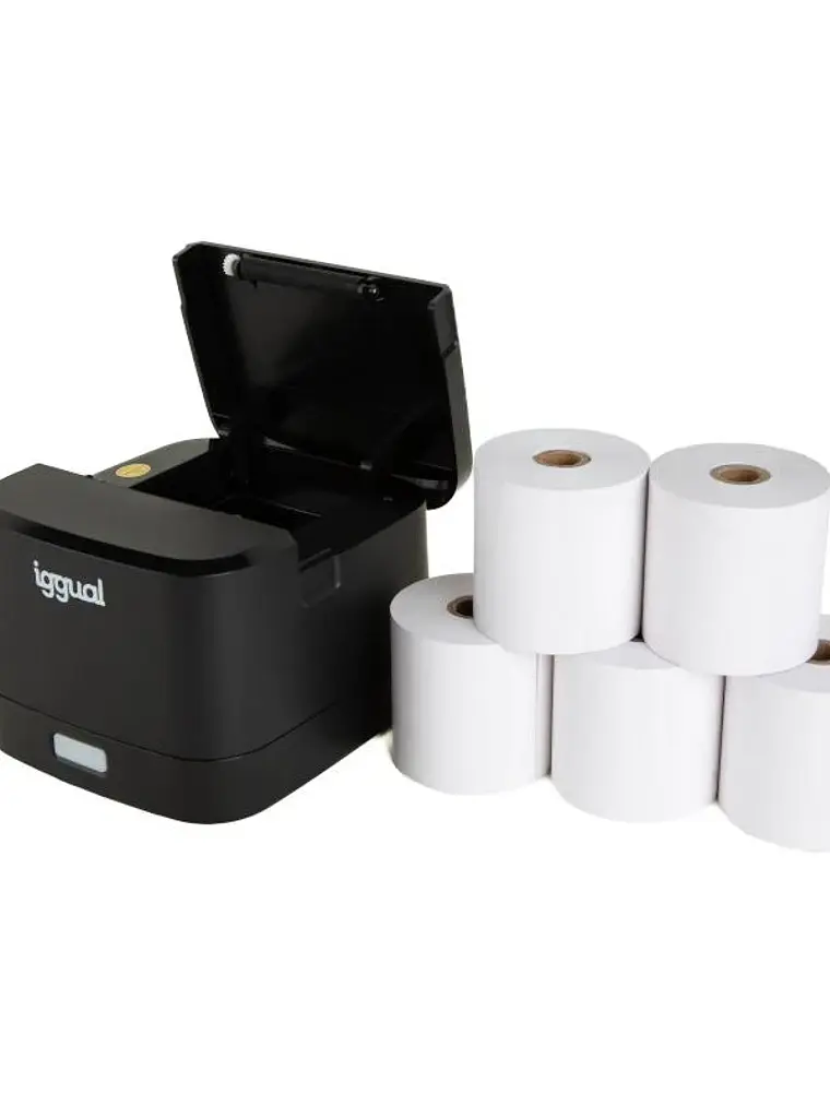 iggual Kit impresora térmica TP EASY 58 + 5 rollos 2