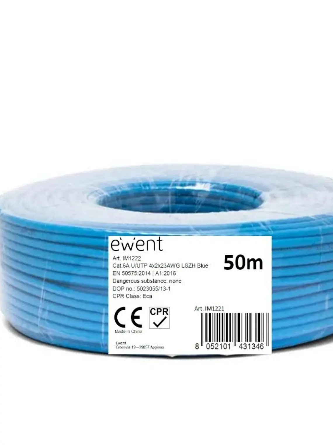 Ewent Bobina Cable Red CAT6A U/UTP,LSZH,50m 1