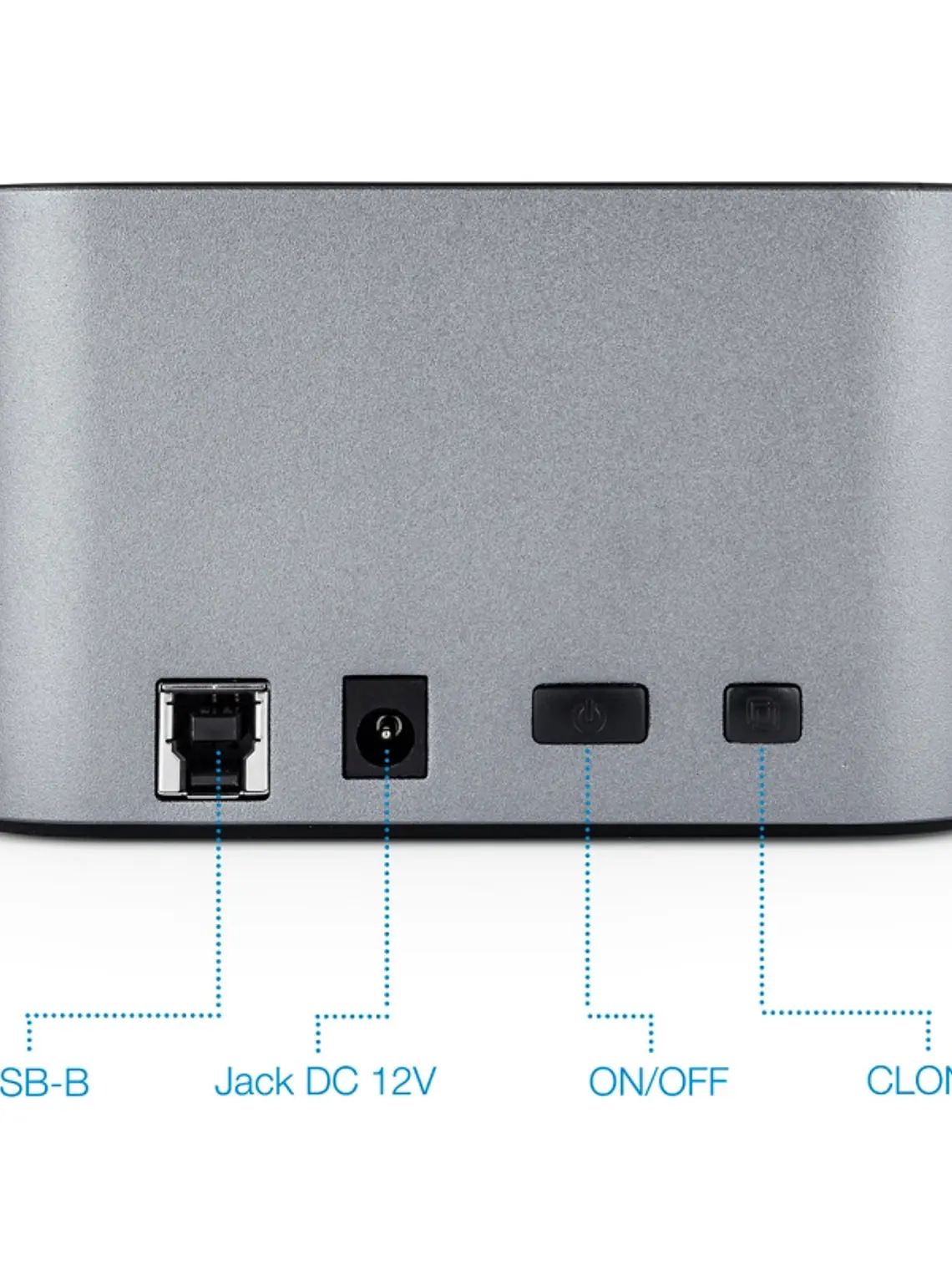 Tooq TQDS-805G Dock Station Doble Bahía HDD Gris 3