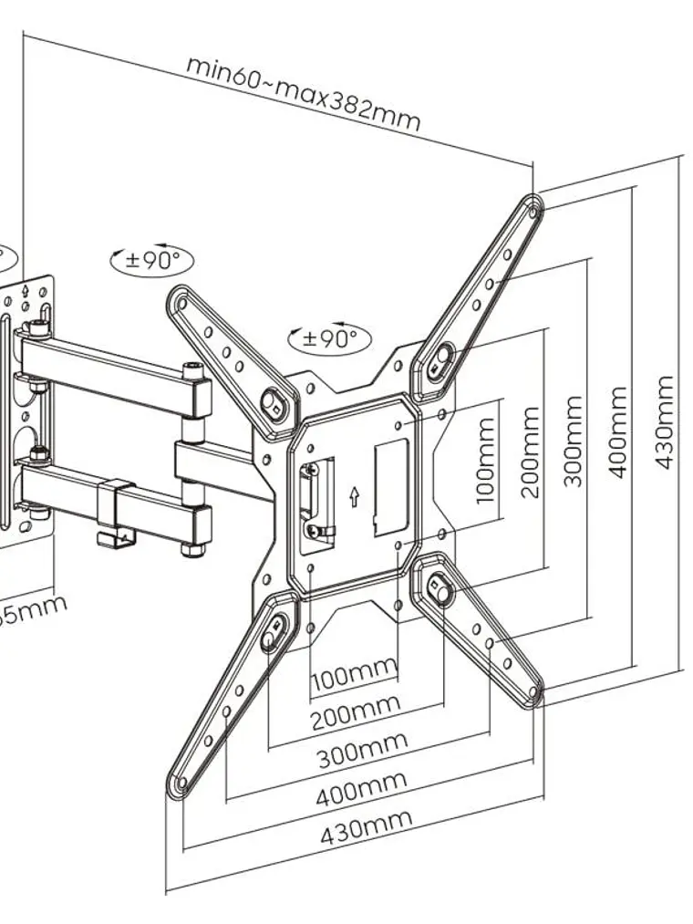 EWENT EW1525 Soporte pared TV ext 3 pivot 23-55