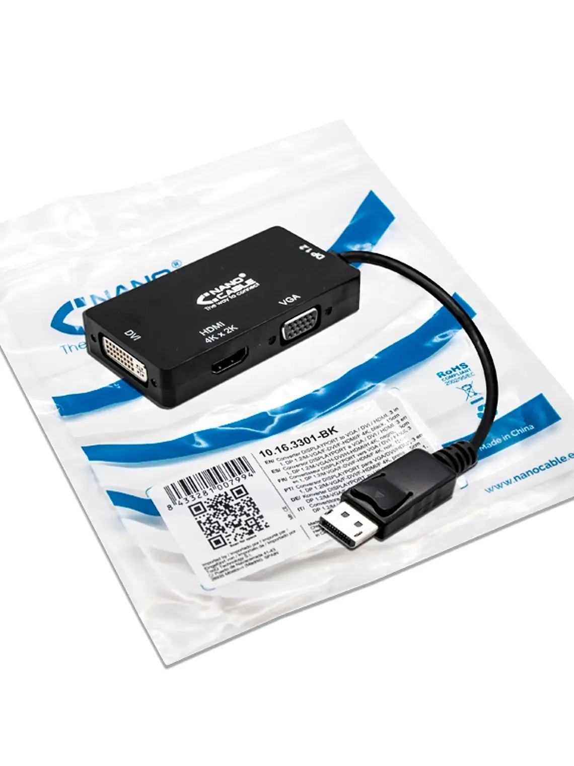 Nanocable Conversor Displayport  A VGA/DVI/HDMI 2