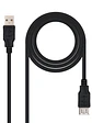 Nanocable Cable USB 2.0, tipo A/M-A/H, Negro, 3m - Miniatura 1