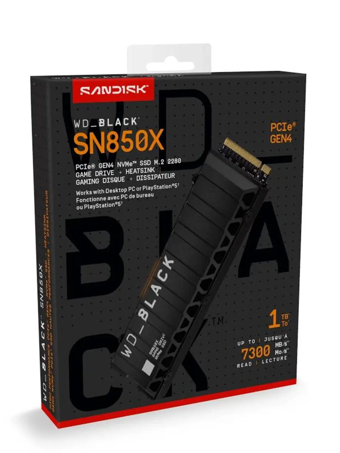 WD Black SN850X WDS100T2X0E SSD 1TB PCIe Gen4 NVMe 4