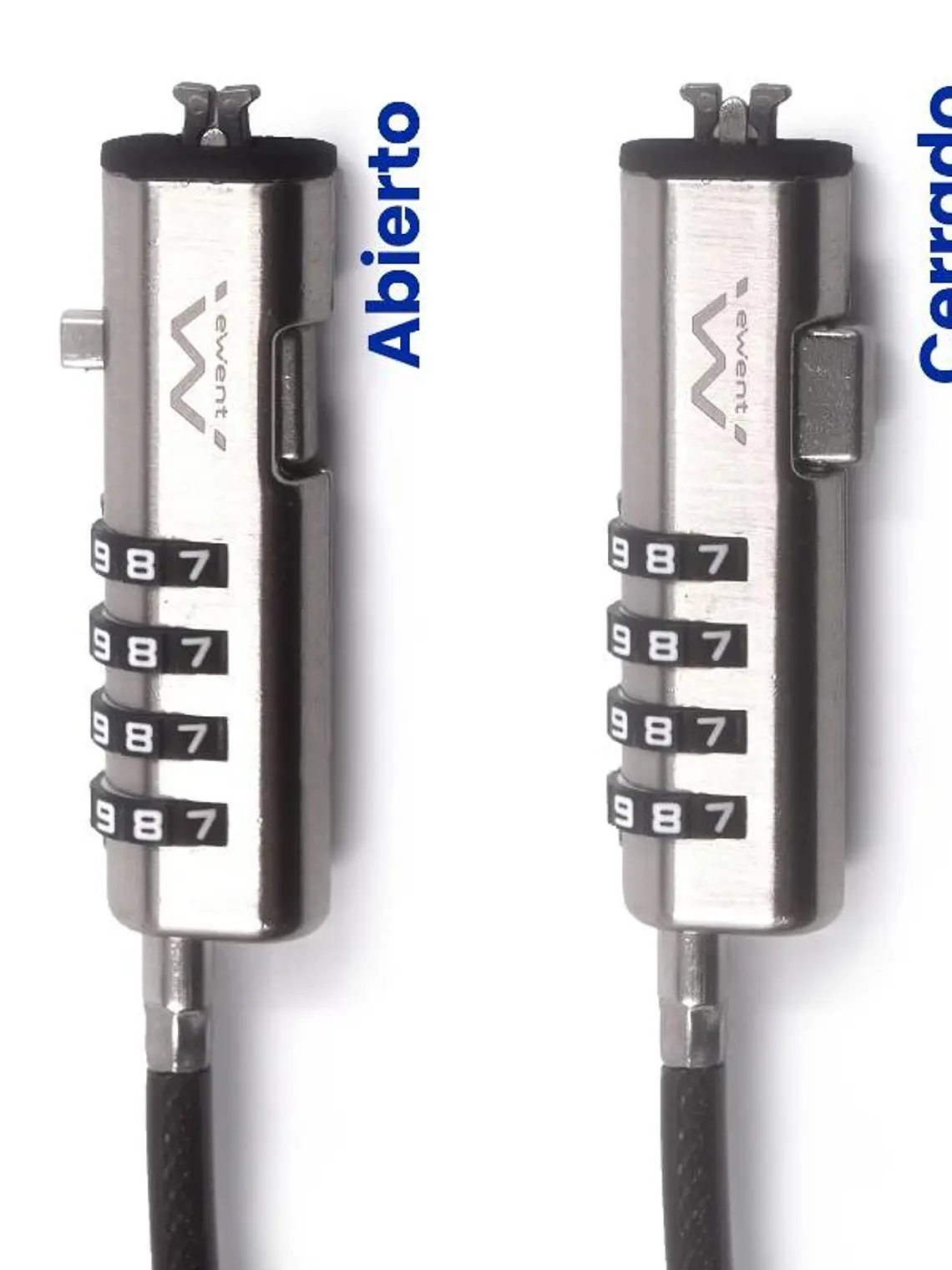EWENT Cable Seguridad Nano combinacion 2