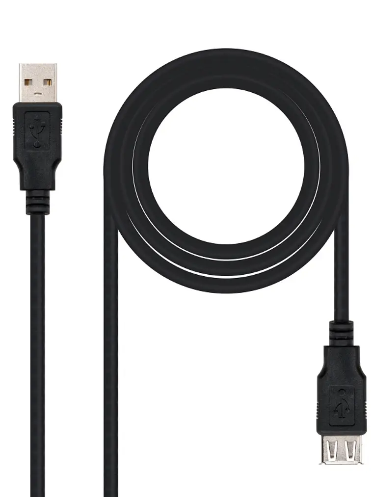 Nanocable Cable USB 2.0 Tipo-A M/H P Negro 1m 1