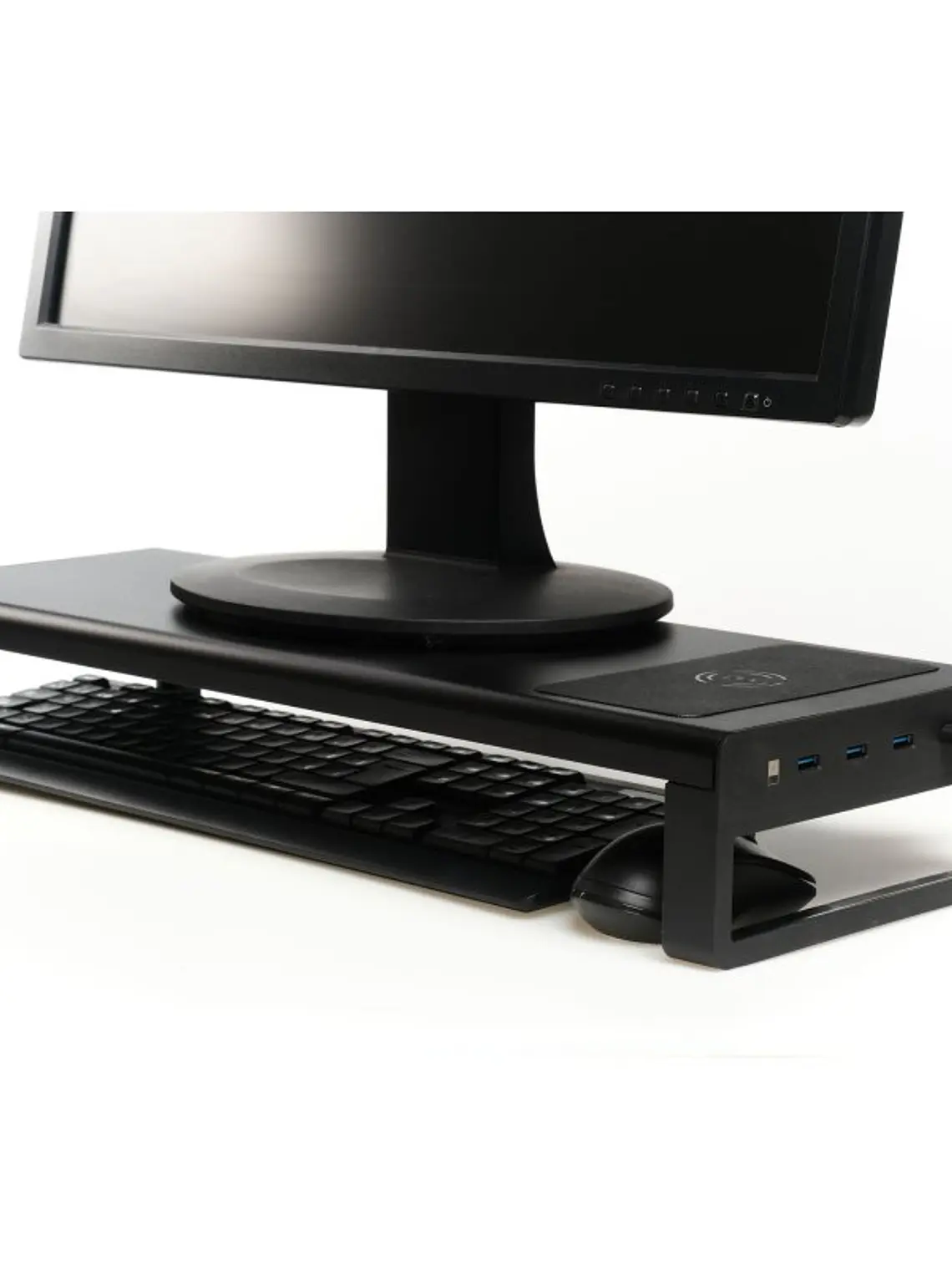 iggual Soporte elevador monitor + HUBx4p +carga Qi 2