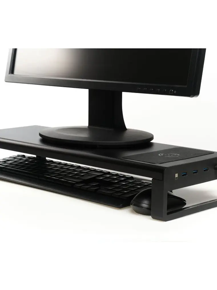 iggual Soporte elevador monitor + HUBx4p +carga Qi 2