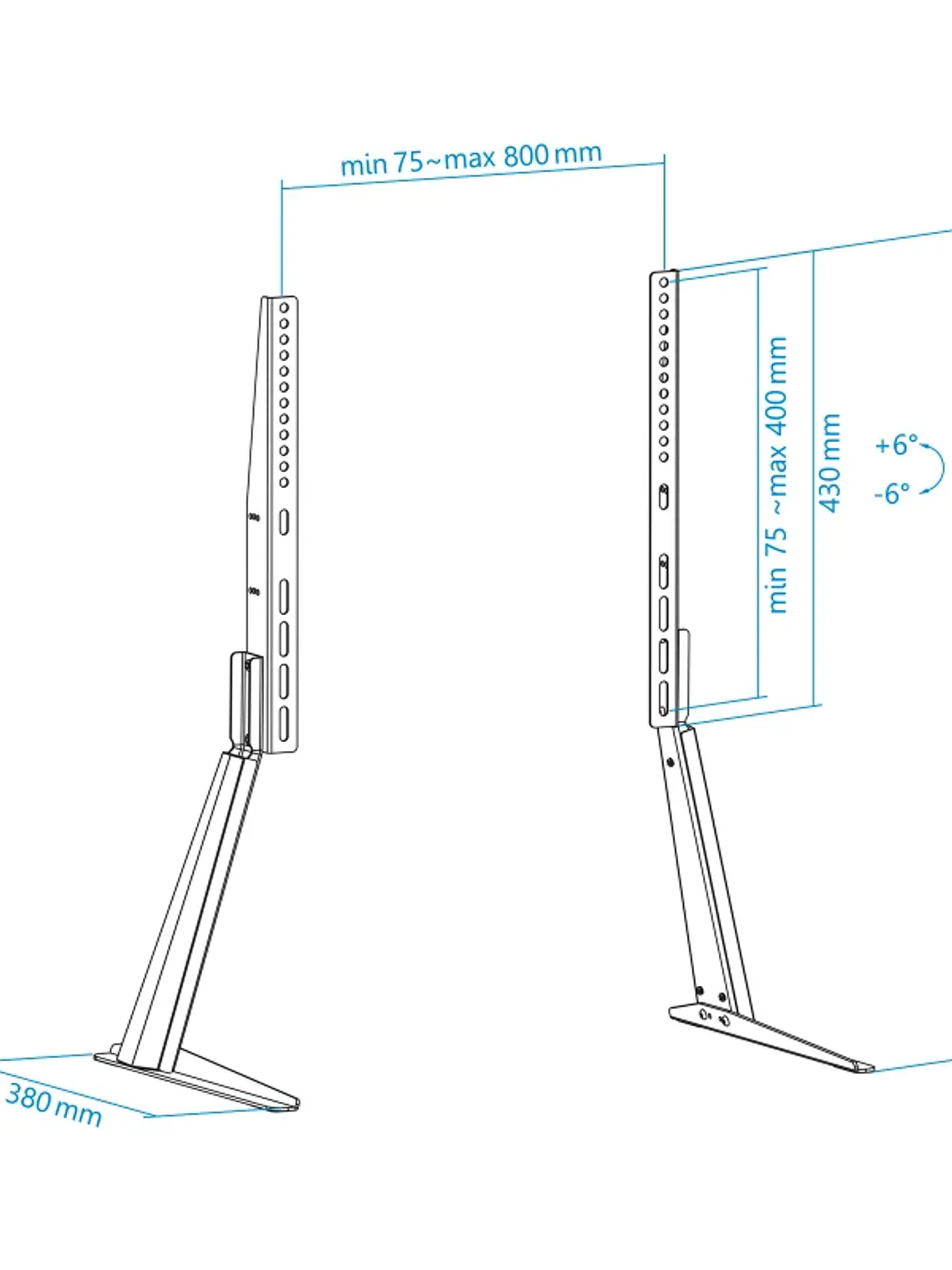 Tooq DB3270T-B Soporte mesa 32-70