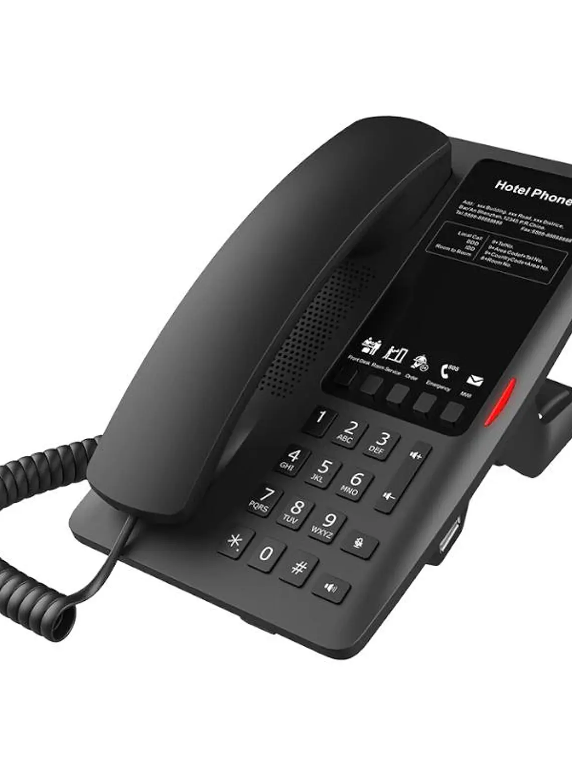 Fanvil H4 Hotel Telefono USA-A interface charging 2