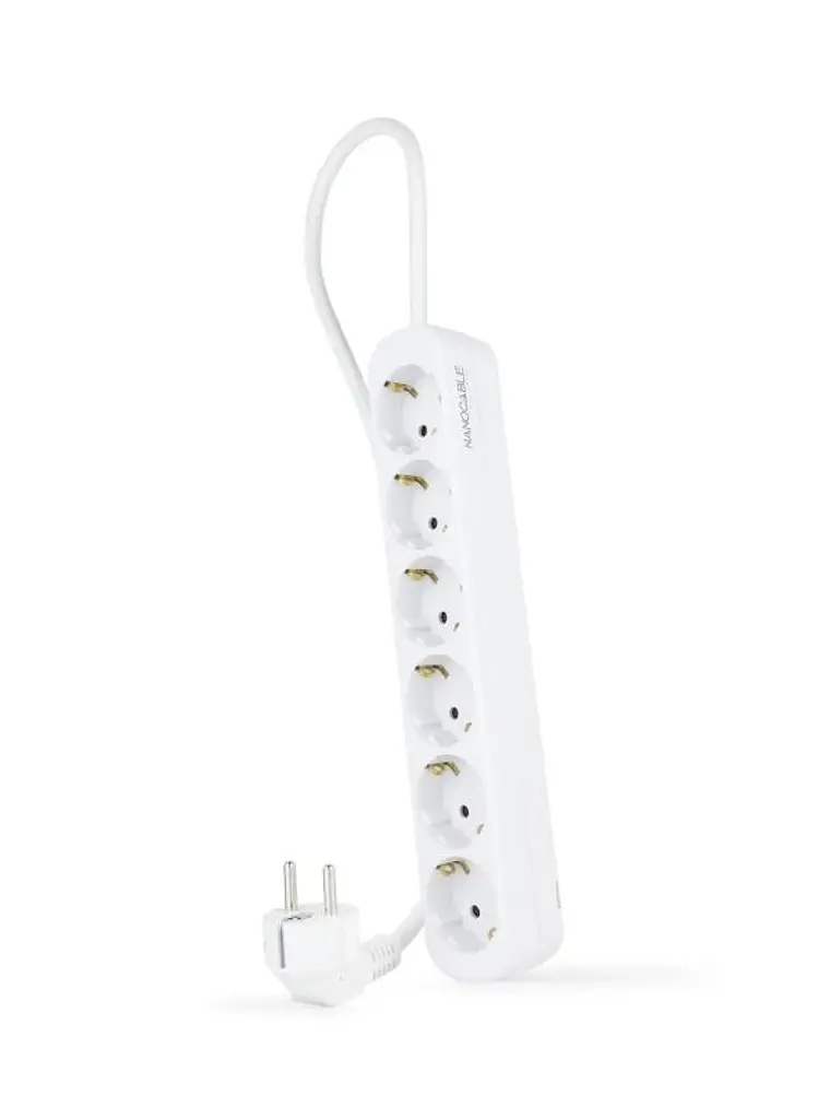 Nanocable Regleta de Enchufes 6 Tomas 1.4 m Blanco 1