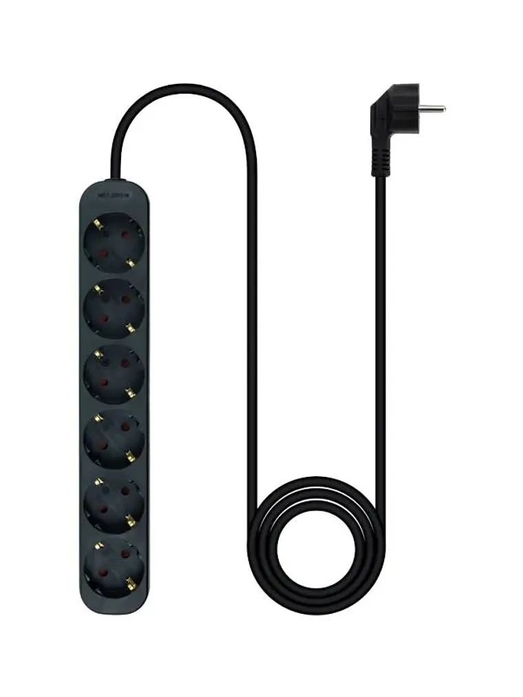 Nanocable Regleta de Enchufes 6 Tomas 1.4 m Negro 2