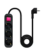 Nanocable Regleta 3 Tomas Interruptor Negro - Miniatura 2