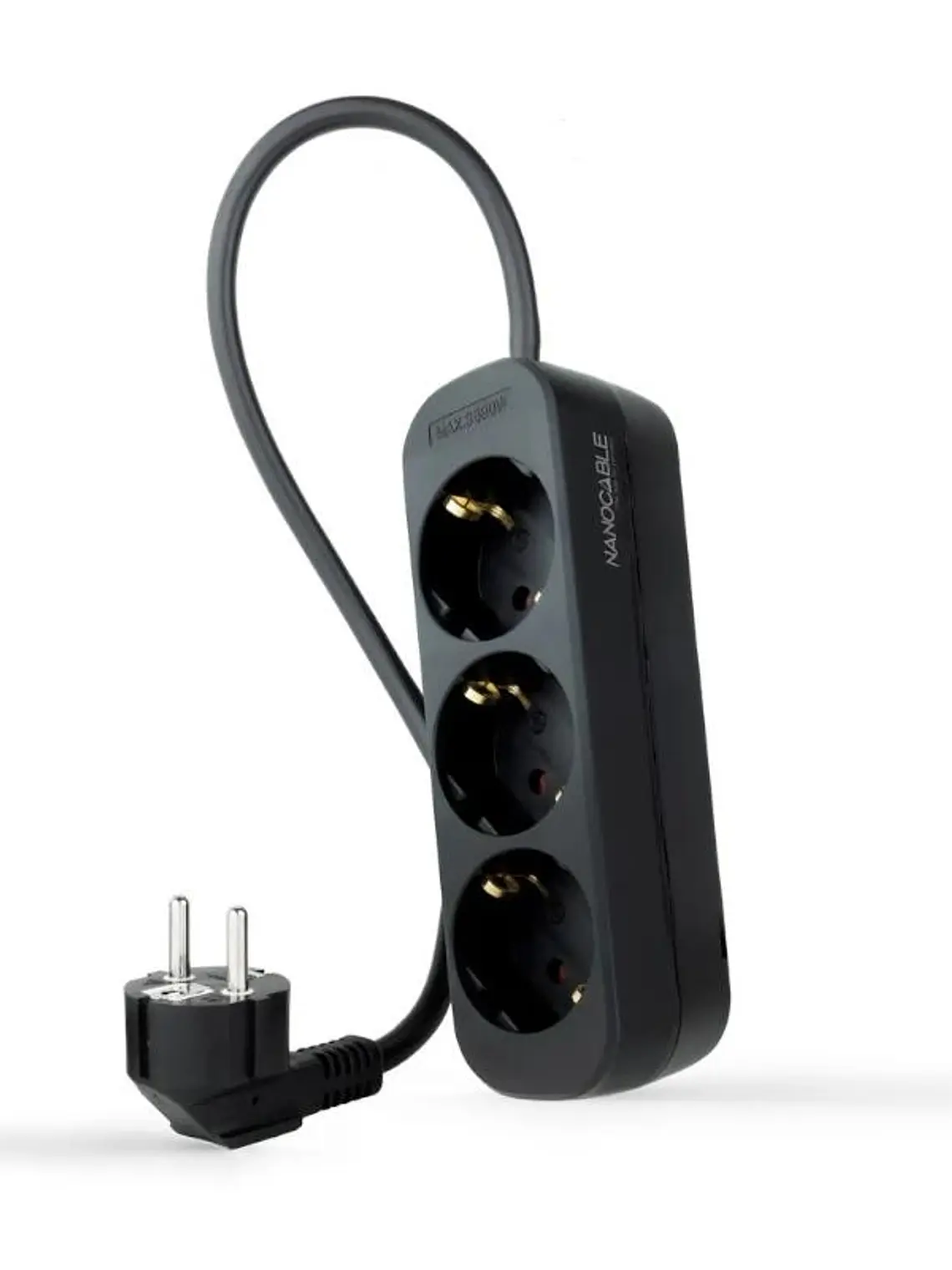 Nanocable Regleta de Enchufes 3 Tomas 1.4 m Negro 1