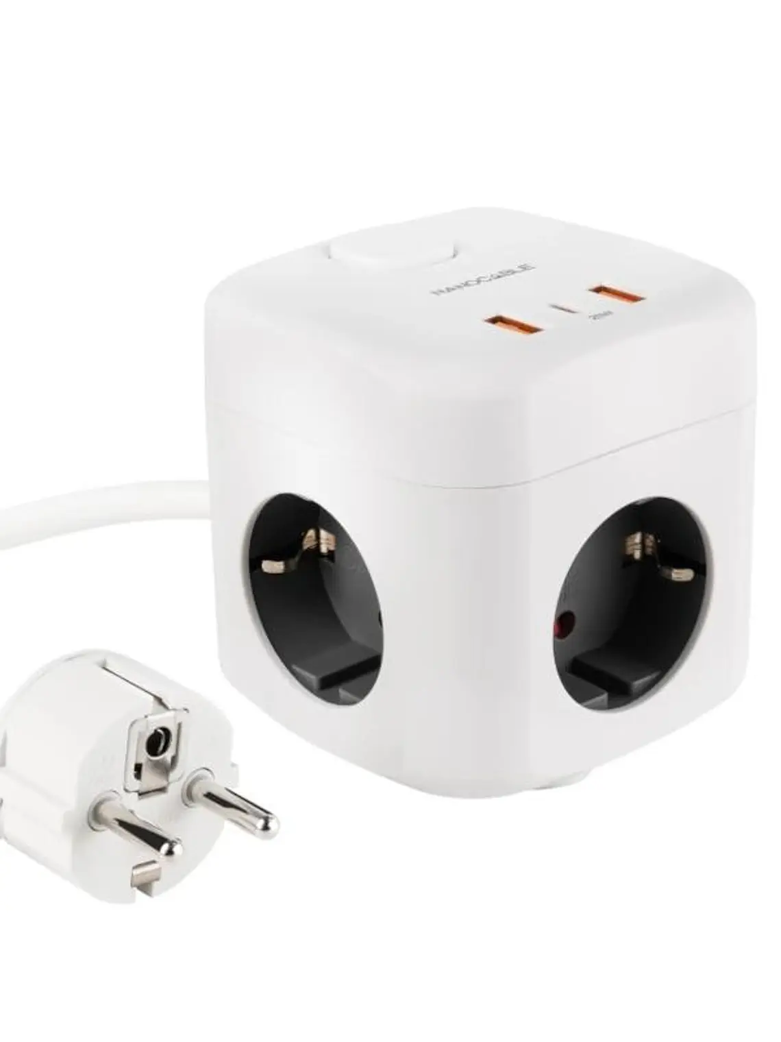 Nanocable Base de enchufe con 3 USB c/ interruptor 1
