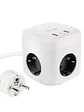 Nanocable Base de enchufe con 3 USB c/ interruptor - Miniatura 1