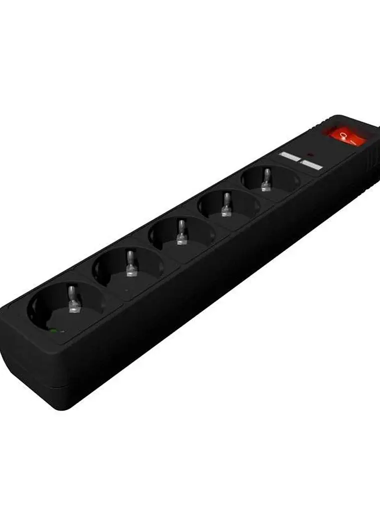 Gembird Regleta USB 5 tomas, 1,5 m, 2 USB negro 1