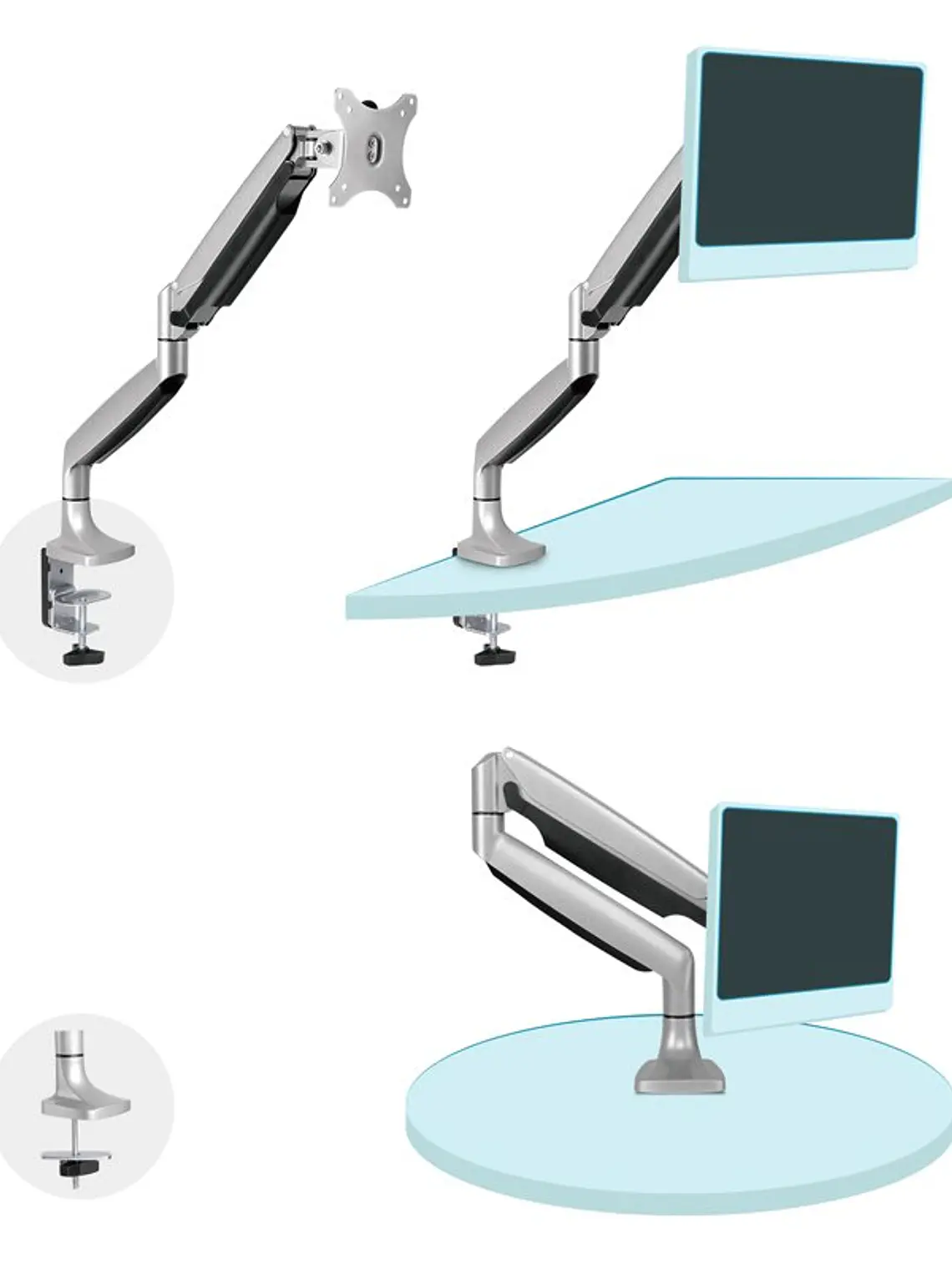 TooQ Soporte mesa incli/gira 1 brazo 13