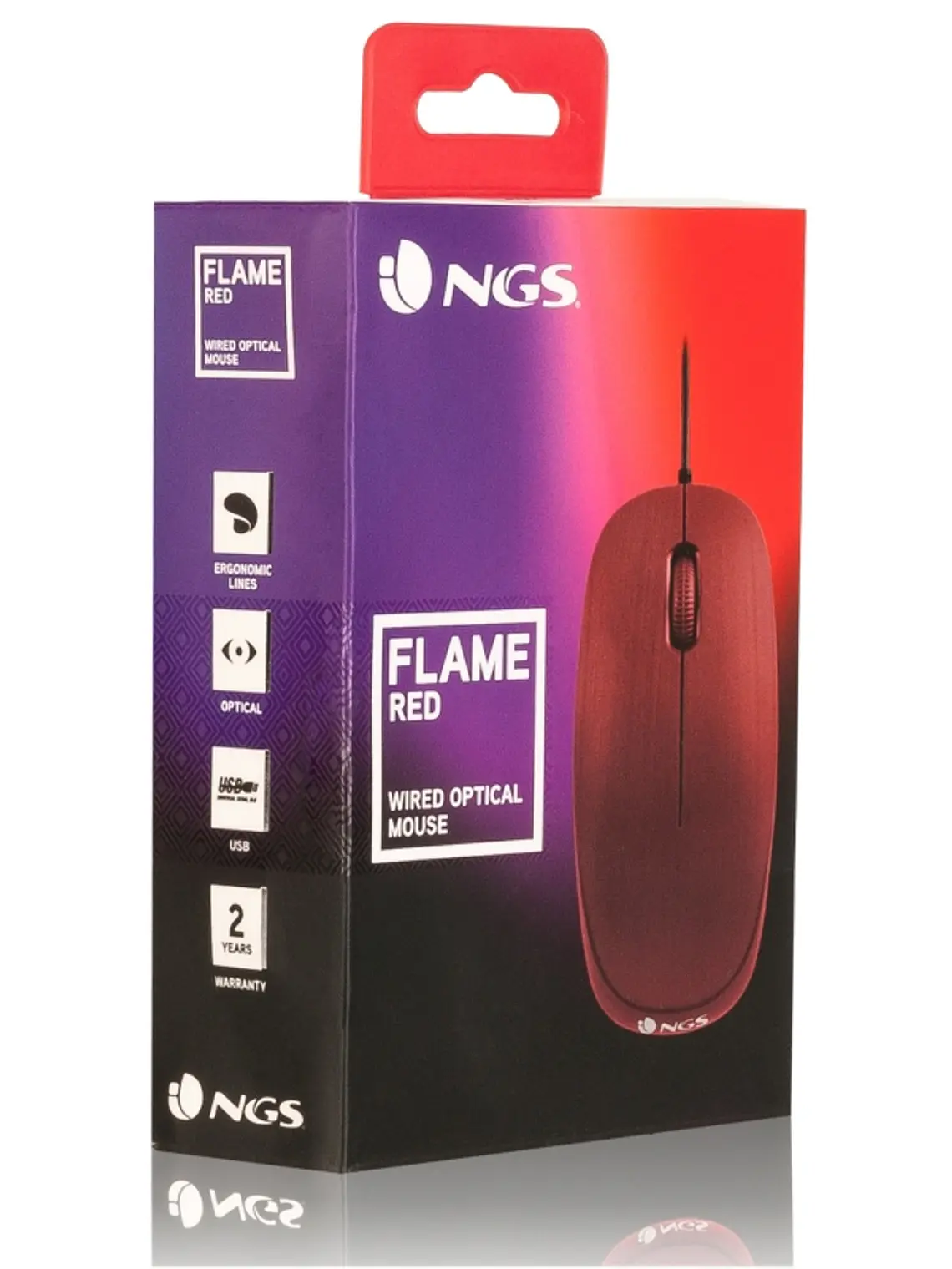NGS Raton óptico Redflame 1000 Dpi Rojo 4