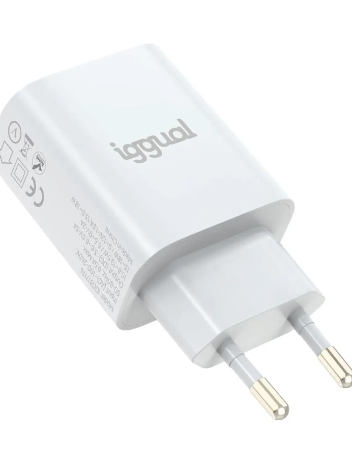 iggual Cargador 1xUSB-A carga rápida QC3.0 18W 2
