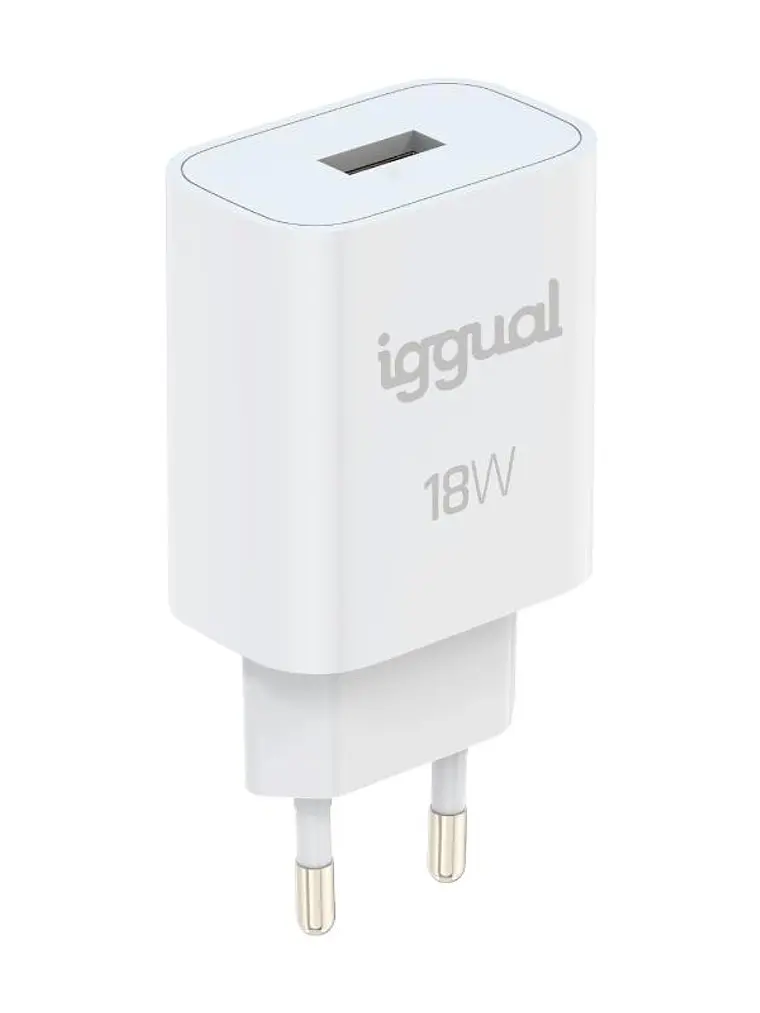 iggual Cargador 1xUSB-A carga rápida QC3.0 18W 3