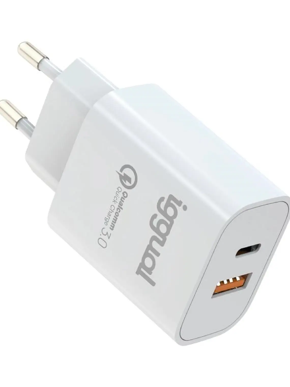 iggual Cargador doble USB QC3.0 + tipo C PD 20W 1
