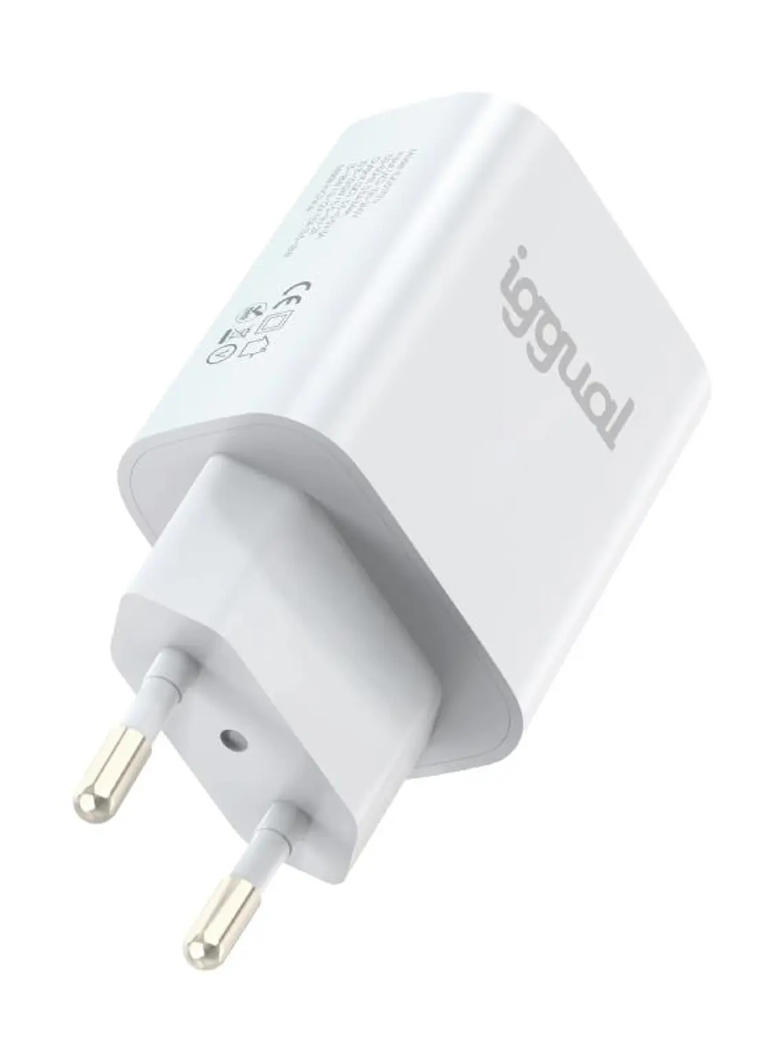 iggual Cargador doble USB QC3.0 + tipo C PD 20W 3