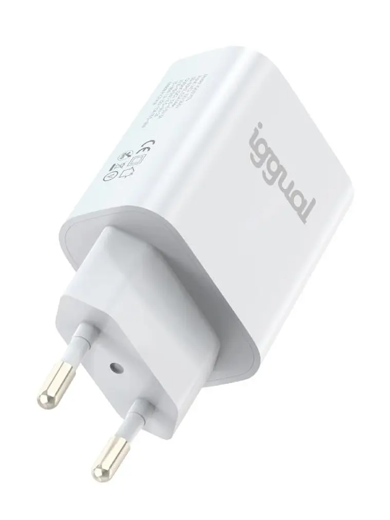 iggual Cargador doble USB QC3.0 + tipo C PD 20W 3