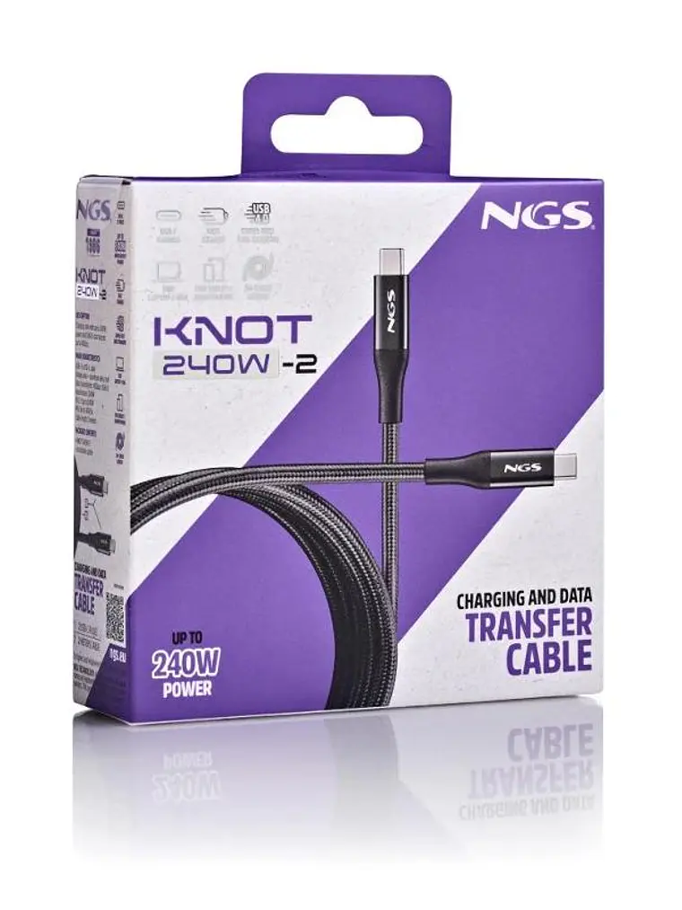 NGS Cable carga rapida USB C a USB C de 2 m 3