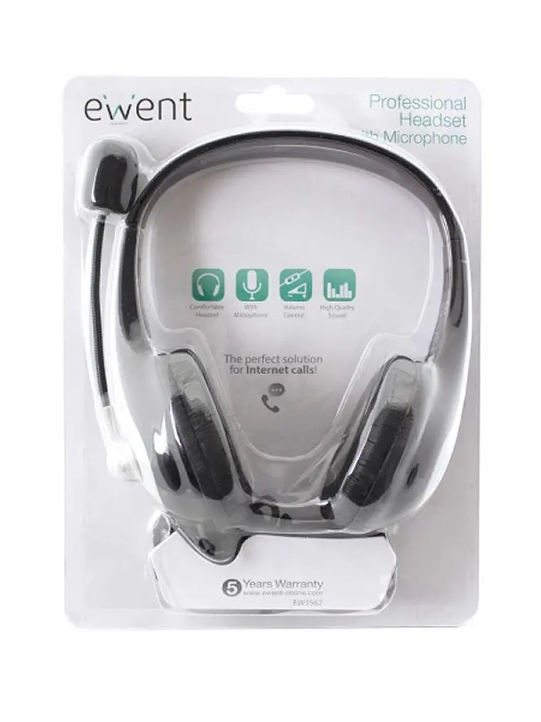 EWENT EW3562 Auriculares + Micrófono Stéreo negro 3