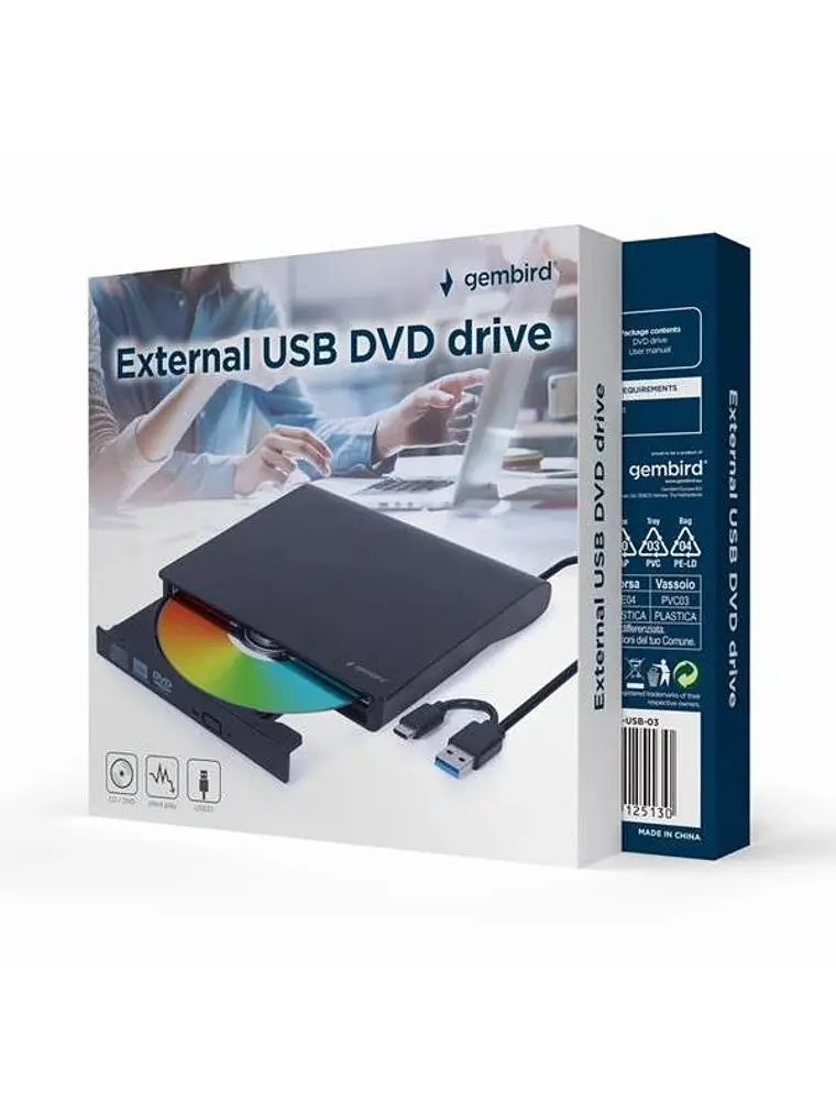 GEMBIRD Unidad de DVD USB externa  Negro 1
