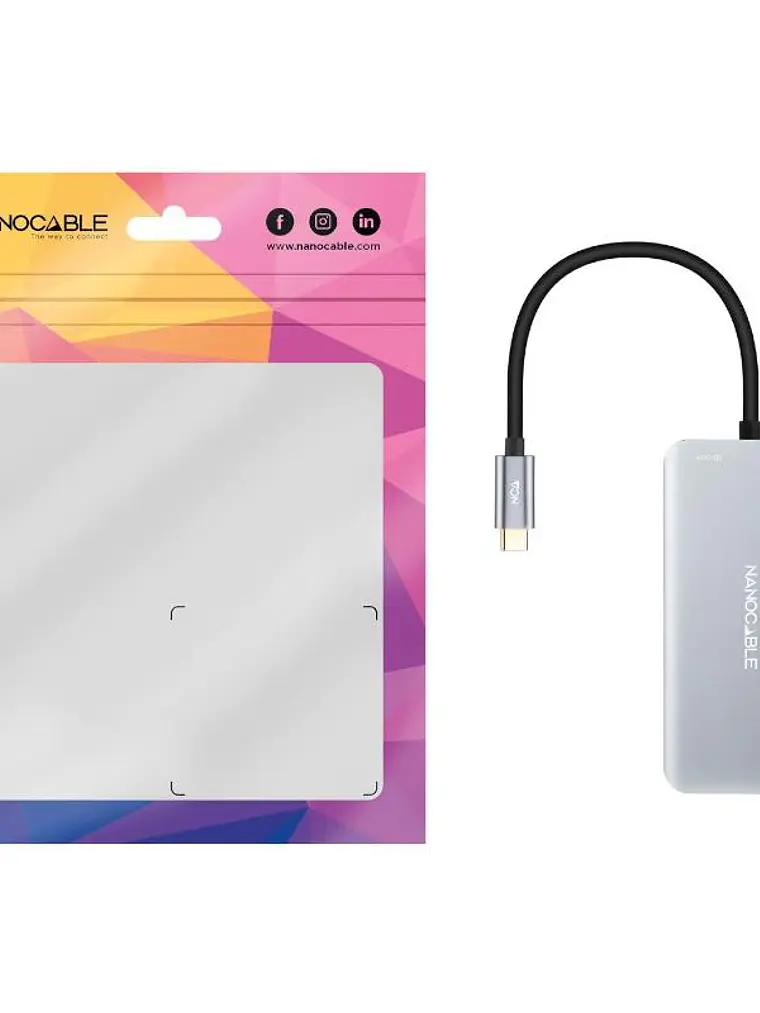 Nanocable Hub USB-C 3xUSB3.0+USB-C+USB-C PD 15cm 2