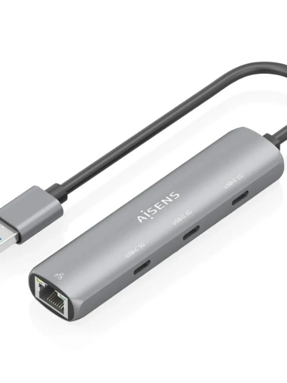 Aisens Dock USB-A 3.0 a RJ45 Hub 3xUSB-C 15cm 1