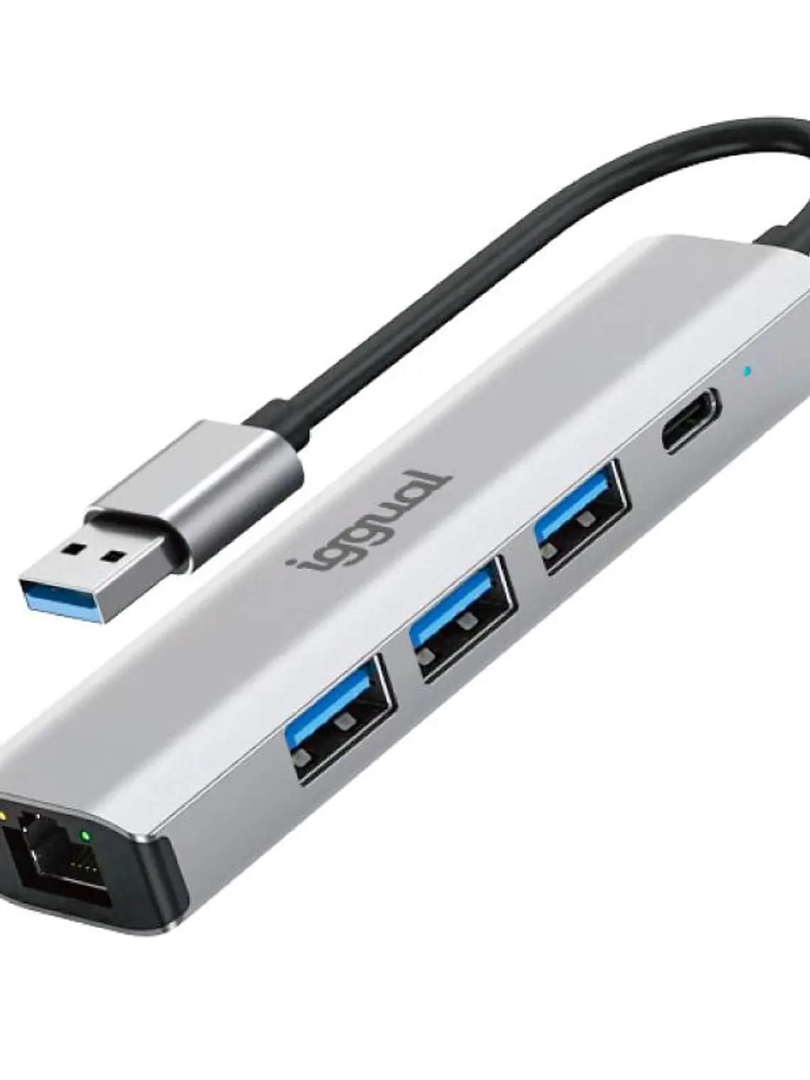 iggual Hub USB-A 5 puertos 3xUSB + RJ45 + tipo C 4