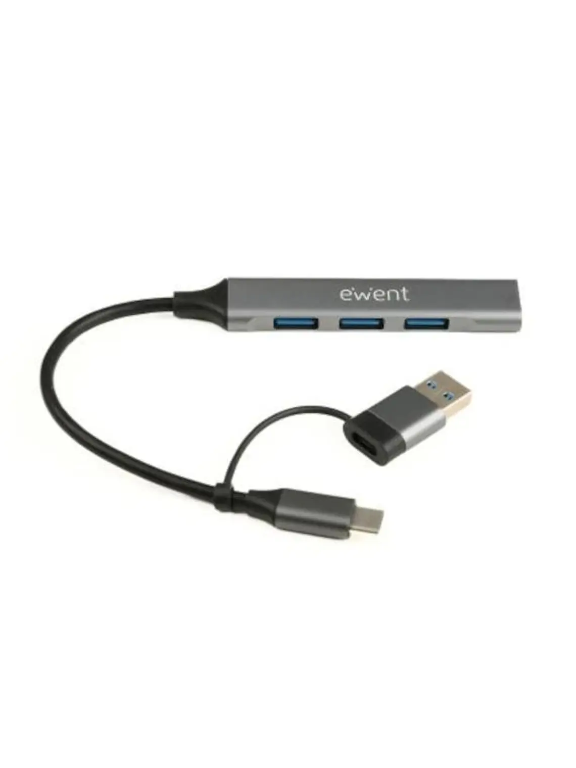 EWENT HUB USB-A-C 5Gbps 3puertos 3.1 USB A alum 1