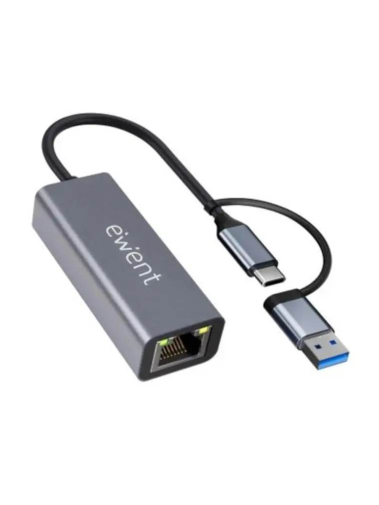 EWENT ADAPTADOR ETHERNET 1GIGABIT | USB-C Y USB-A 1