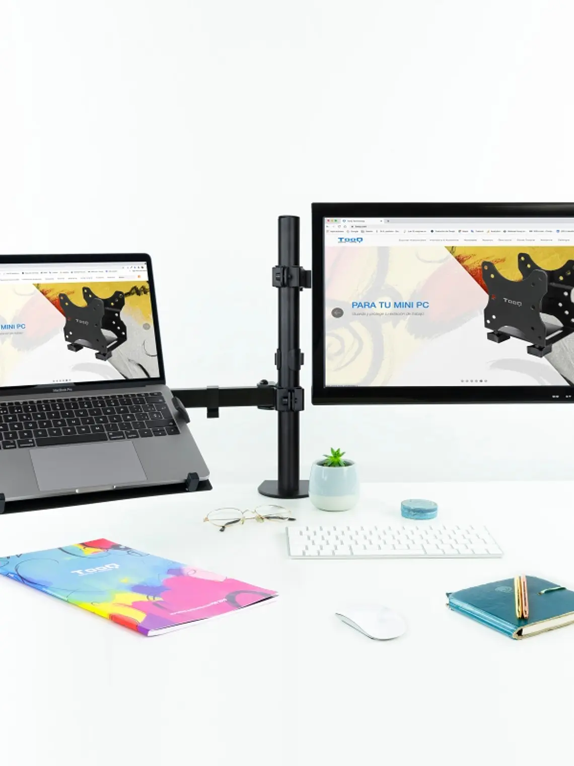 Tooq DB1200TN-B Soporte mesa monitor/portátil 3