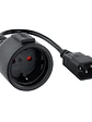 Nanocable Cable Adaptador C14/M a CEE7/H, 25cm - Miniatura 1