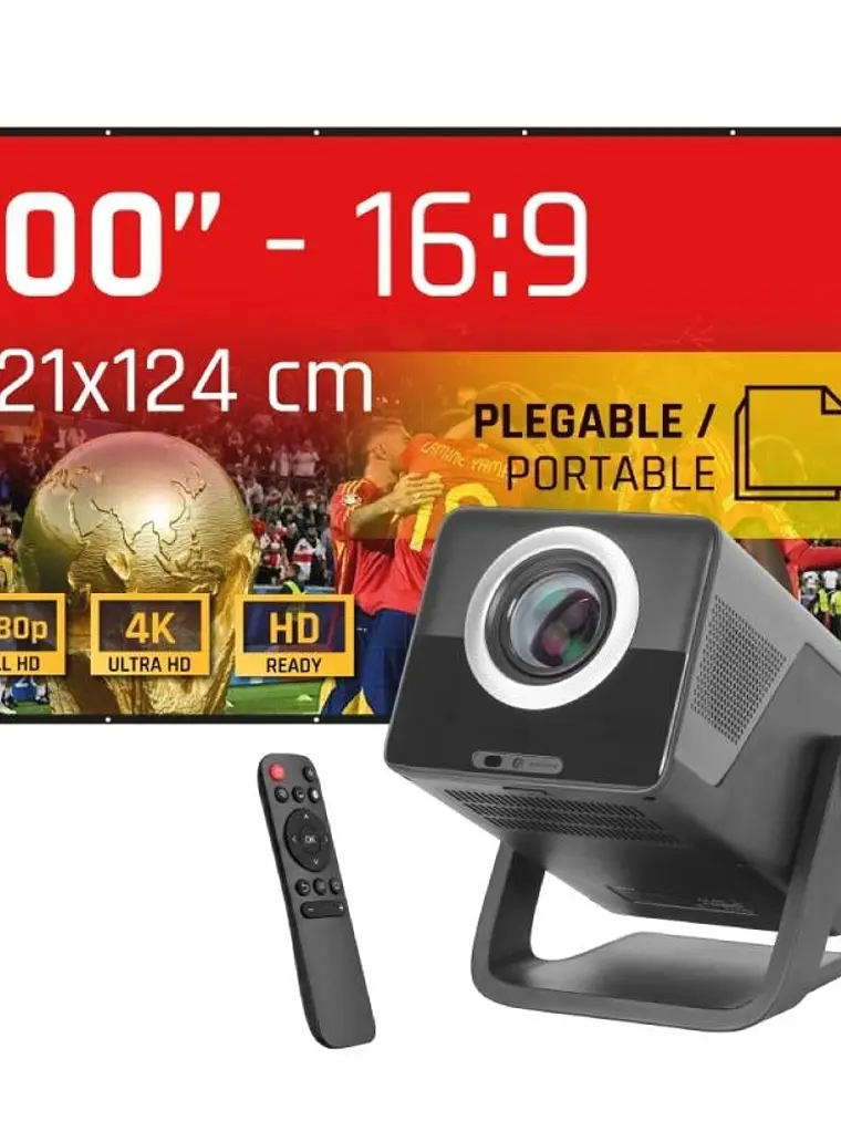 iggual Pack proyector 4K + lona proyección120