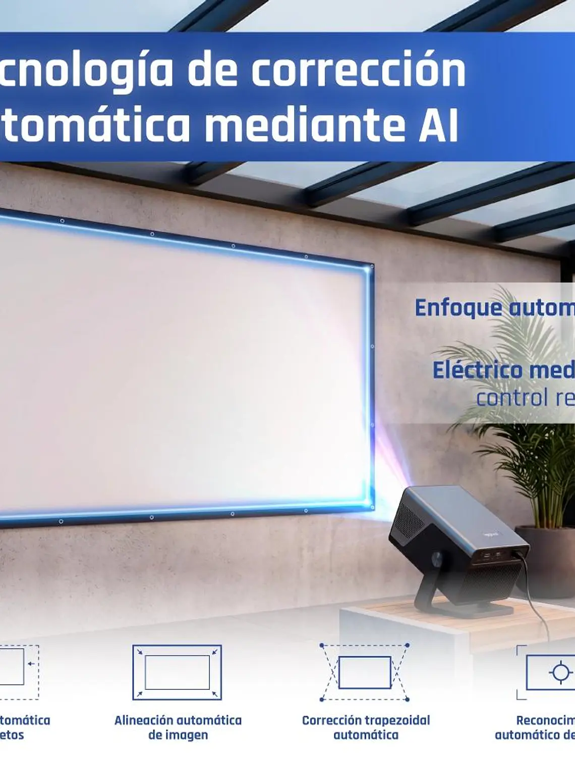 iggual Pack proyector 4K + lona proyección120