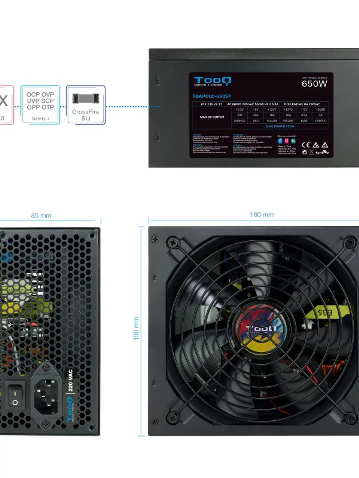 Tooq Fuente Alimentación TQAPOLO-650SP 650W 2