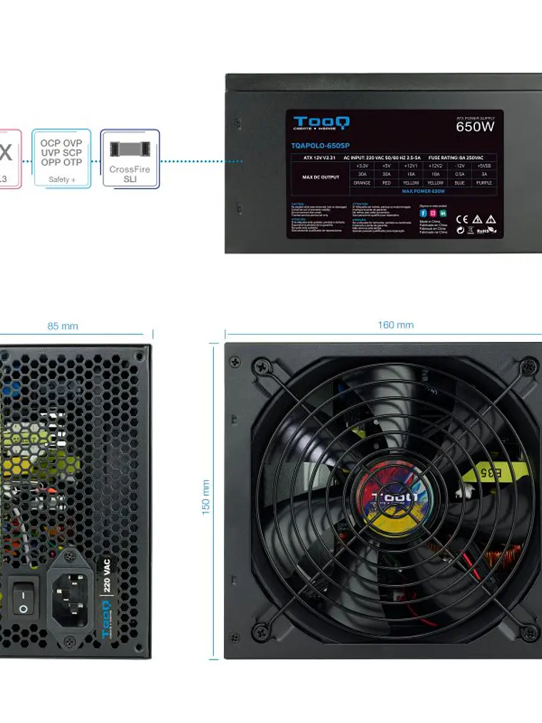 Tooq Fuente Alimentación TQAPOLO-650SP 650W 2