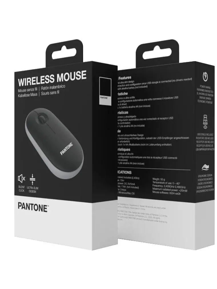 Celly Raton Pantone Inalambrico Negro Click silen. 2