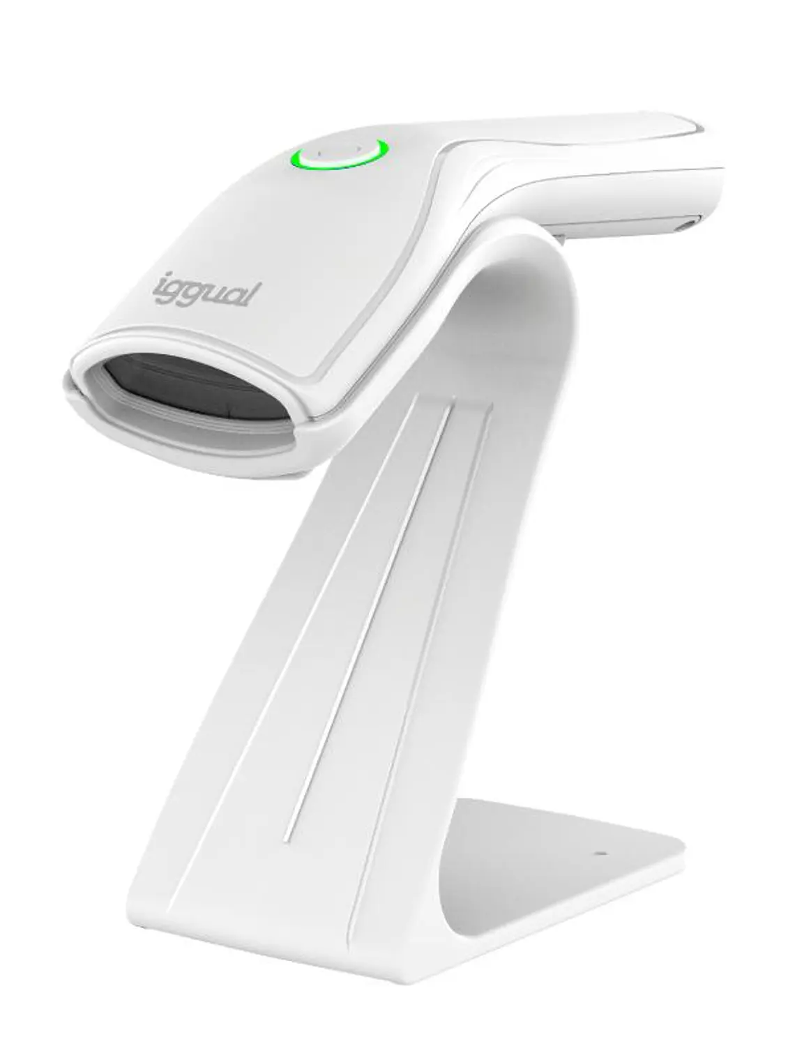 iggual Lector código barras 2D USB botón blanco 2
