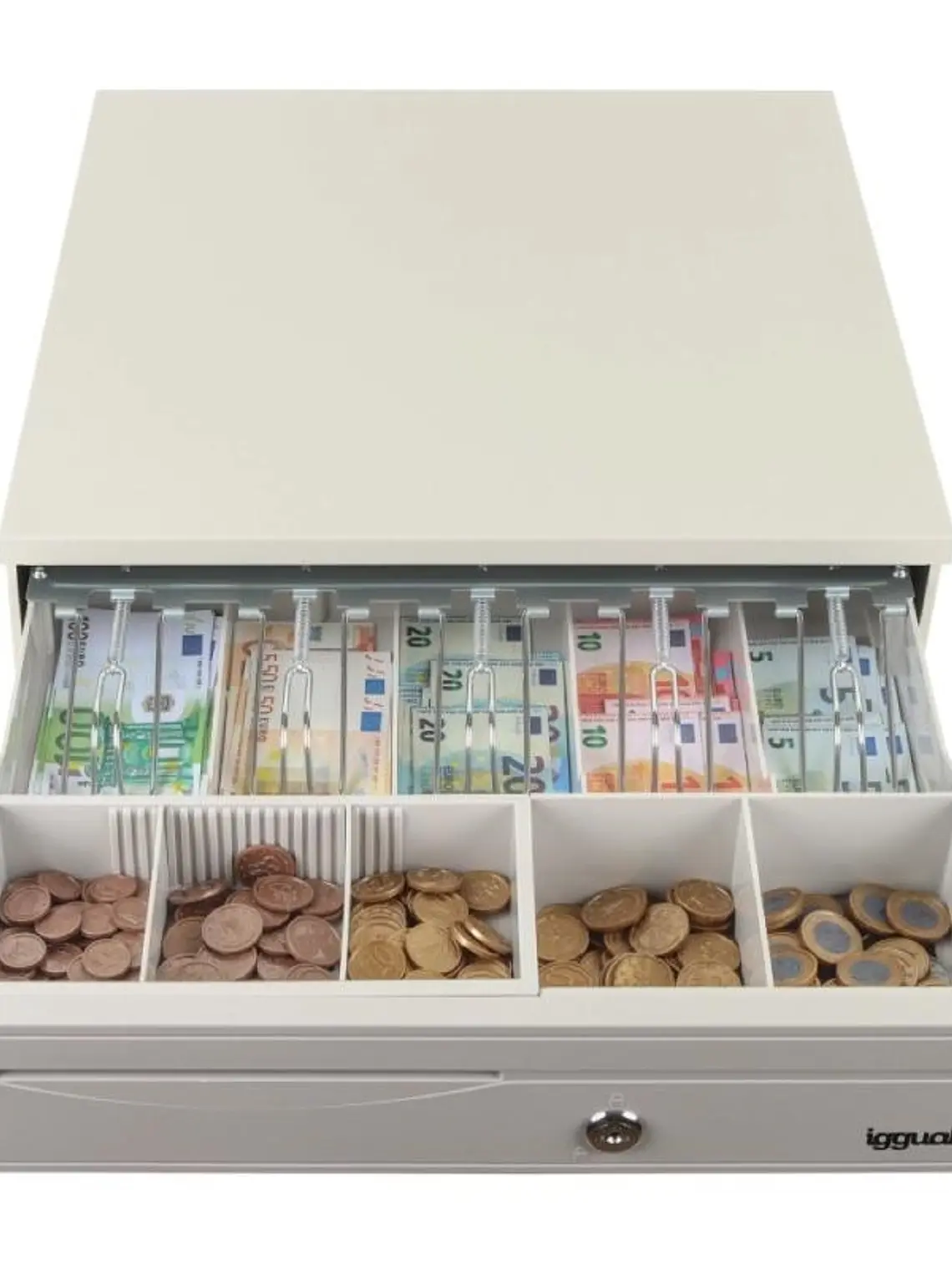 iggual Cajón portamonedas IRON-30W 42cm 5+5 blanco 1