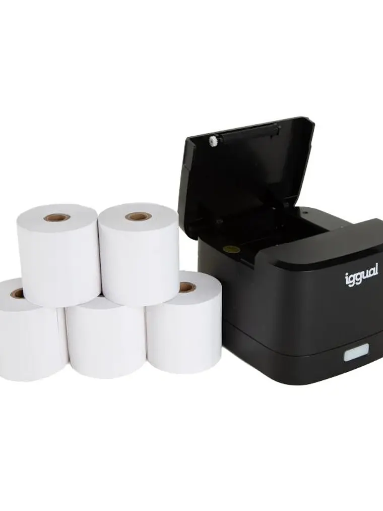 iggual Kit impresora térmica TP EASY 58 + 5 rollos 4