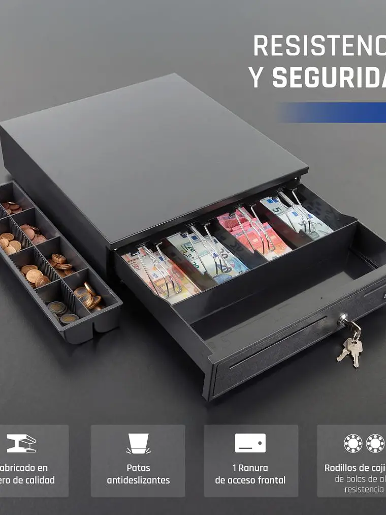 iggual Cajón portamonedas IRON-20 42cm 4+8 negro 3